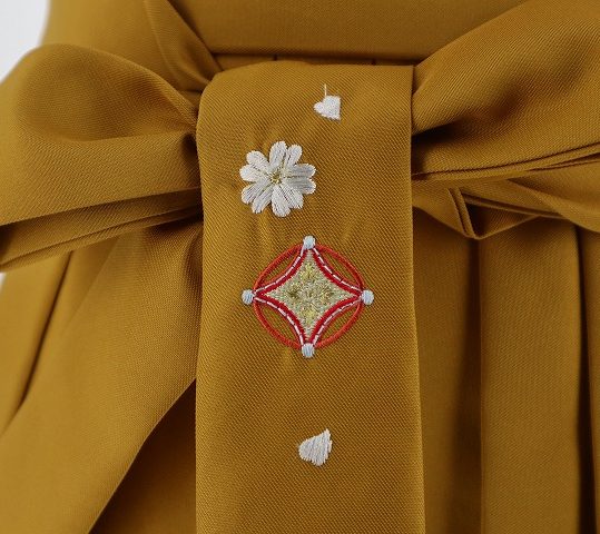 卒業式袴単品レンタル[刺繍]カラシに七宝と桜刺繍[身長148-152cm]No.799